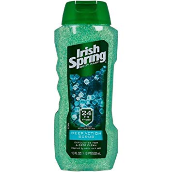 Irish Spring Body Wash, Deep Action Scrub 18 oz (Pack of 7)