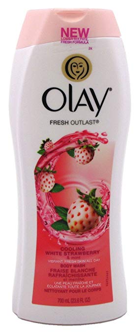 OLAY Fresh Outlast Cooling Body Wash, White Strawberry & Mint 23.6 oz (Pack of 3)