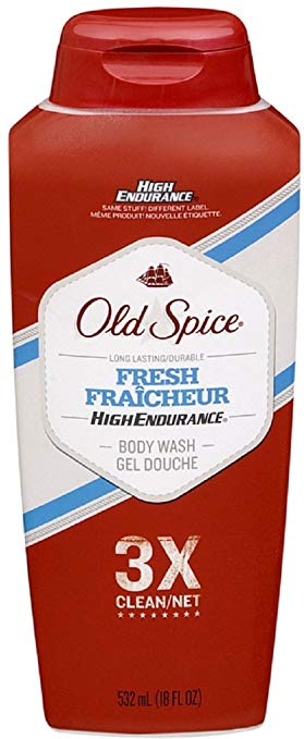 Old Spice High Endurance Fresh Fraicheur Body Wash 18 oz (Pack of 10)