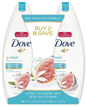 Dove go fresh Body Wash, Restore 14.5 oz, Twin Pack