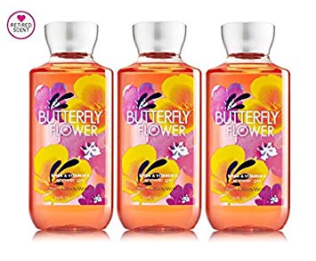 Bath and Body Works Butterfly Flower Set of Three Shower Gel, Triple Moisture Body Cream, and...