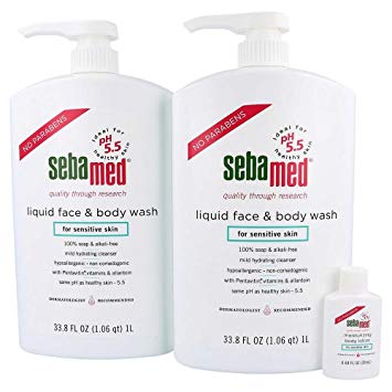 Sebamed Soap Free Face & Body Wash and Travel Size Lotion, 33.8-Fluid Ounces, 2 Pack, Regular